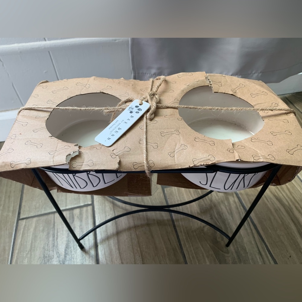NEW Rae Dunn Ceramic Lifted Dog Bowls